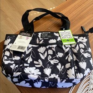 Black and White Floral Women's Bag